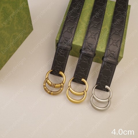 Luxury Genuine Leather Designer Belt with Bronze Silver Snake Buckle - Unisex