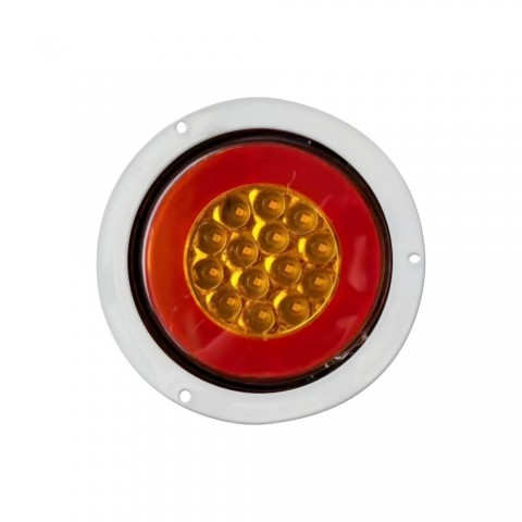 Chrome LED Round Truck Rear Turn Signal Lights 24V for Heavy Duty Trailers