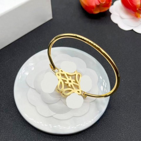 Luxury Designer Women's 18K Gold Plated Diamond Bangle Bracelet for Christmas Gift