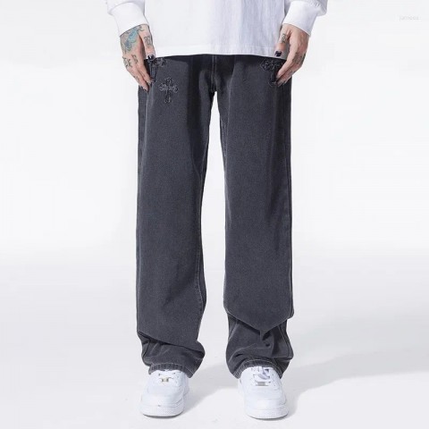 Men's American Cross Wide Leg Baggy Jeans