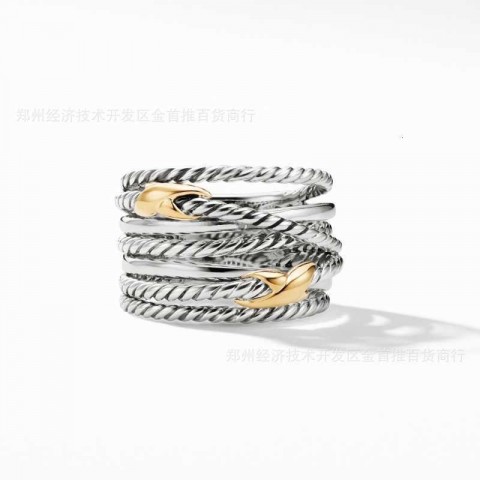 Jewelry Gothic Design Unisex 18K Gold Plated Multi Layer Twisted Wire Band Ring