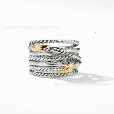 Jewelry Gothic Design Unisex 18K Gold Plated Multi Layer Twisted Wire Band Ring