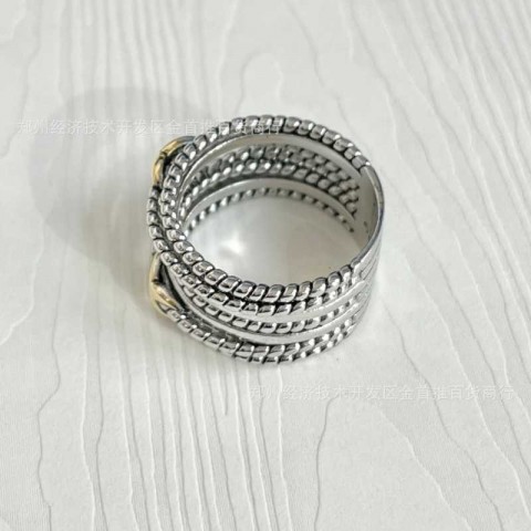 Jewelry Gothic Design Unisex 18K Gold Plated Multi Layer Twisted Wire Band Ring