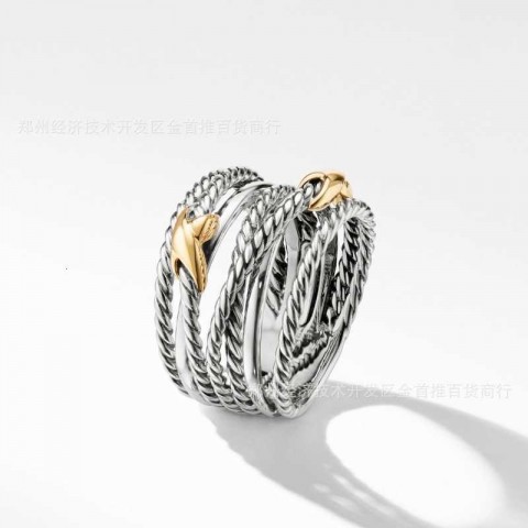 Jewelry Gothic Design Unisex 18K Gold Plated Multi Layer Twisted Wire Band Ring