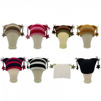 Handmade Y2K Punk Beanie for Women - Pilling Resistant Stripe Knit
