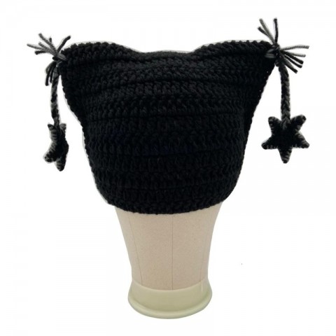 Handmade Y2K Punk Beanie for Women - Pilling Resistant Stripe Knit