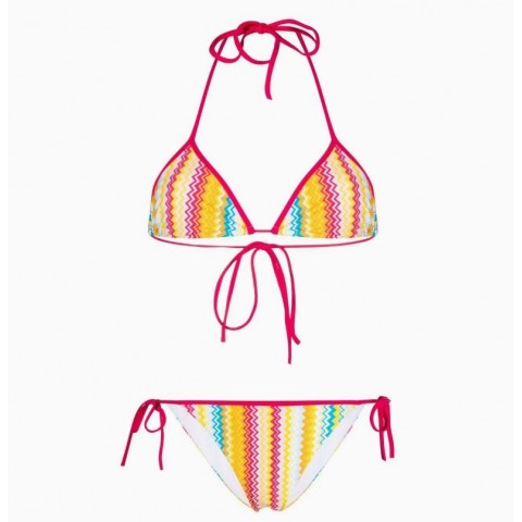 Pucci Women's Plus Size High Waist White Black Solid Bikini Swimwear