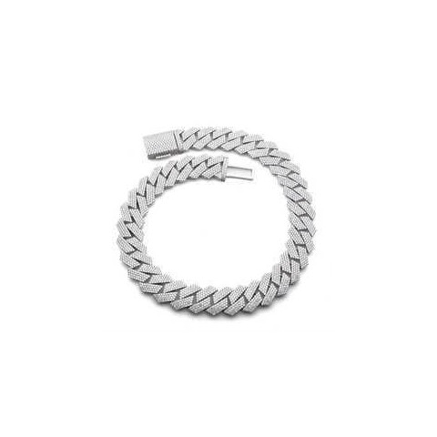 Kibo Kibo Gems Men's Unisex Thick Diamond Cuban Pendant Necklace 925 Silver 24mm Moissanite