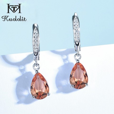 Sterling Silver Diaspore Gemstone Clip Earrings Kuololit Women's Wedding Jewelry 230728