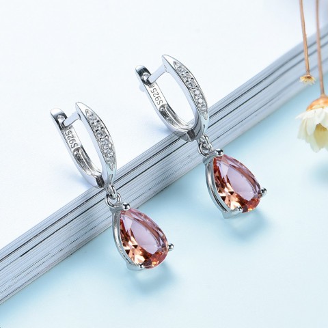 Sterling Silver Diaspore Gemstone Clip Earrings Kuololit Women's Wedding Jewelry 230728