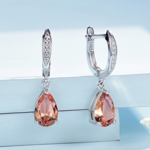 Sterling Silver Diaspore Gemstone Clip Earrings Kuololit Women's Wedding Jewelry 230728
