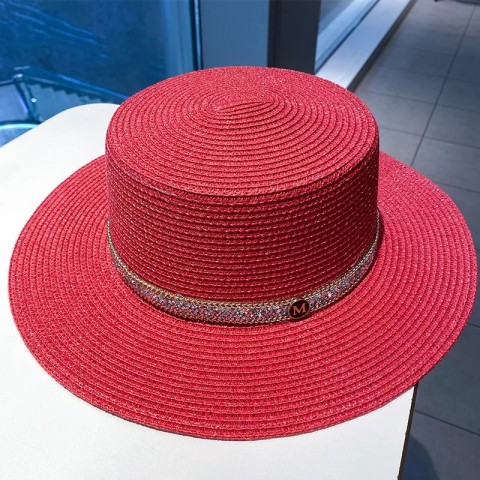Summer Wide Brim Cowboy Hat for Men - Black and White Straw Sun Protection Hat