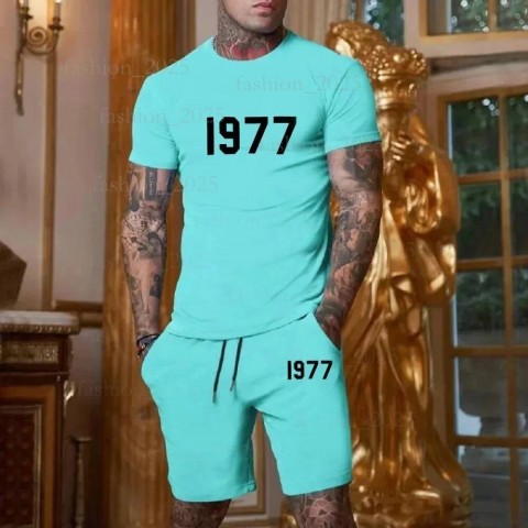 Essential Fashion Men's Summer Short Sleeve Sport Suit with T-Shirt