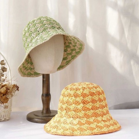 New 2024 Women's UV Protection Straw Bucket Hats - W250217