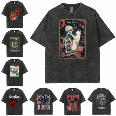 Luxury Cotton Blend T-Shirts for Men - Casual Gothic Print Tee