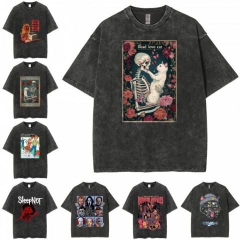 Luxury Cotton Blend T-Shirts for Men - Casual Gothic Print Tee