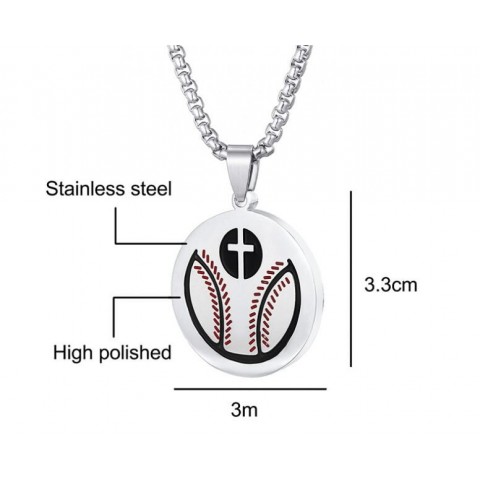 digital camo Silver Plated Baseball Cross Pendant Necklace for Children