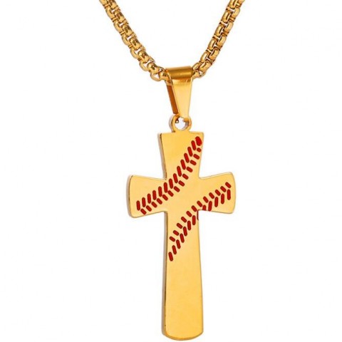 digital camo Silver Plated Baseball Cross Pendant Necklace for Children