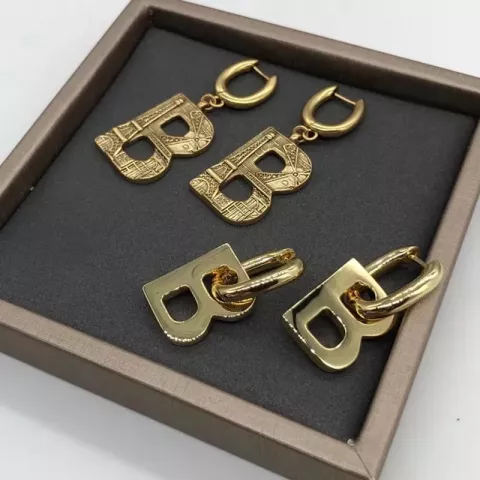 Luxury Women's Stud Earrings BB Brand 18K Gold Plated Minimalist Letters