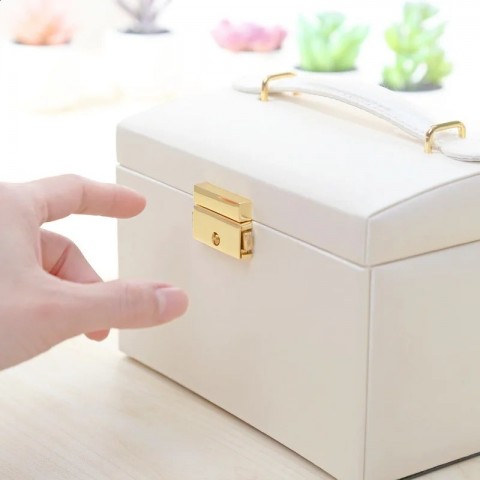 PU Leather Multi-Layer Jewelry Storage Box for Women's Accessories