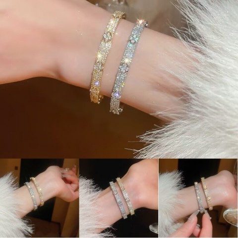 Moissanite Bangle for Women - Sparkling Rhinestone Unisex Casual Bracelet