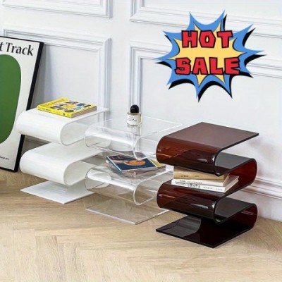 Nordic Acrylic Personality Bookshelf with Transparent Design for Living Room Home Decor