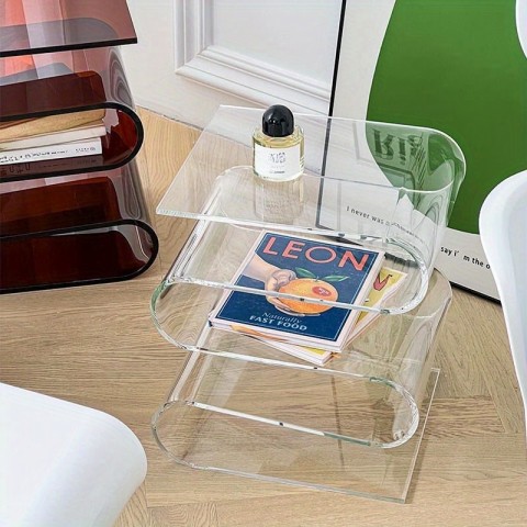 Nordic Acrylic Personality Bookshelf with Transparent Design for Living Room Home Decor