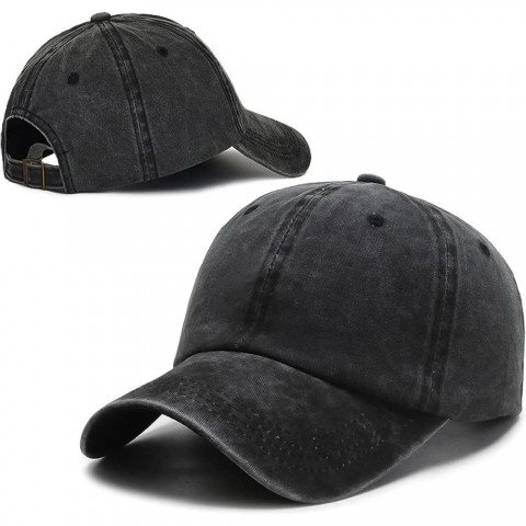 Unisex Denim Ball Cap with Adjustable Strap - Sun Protection for Adults