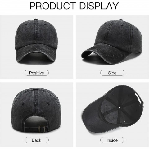 Unisex Denim Ball Cap with Adjustable Strap - Sun Protection for Adults