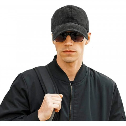 Unisex Denim Ball Cap with Adjustable Strap - Sun Protection for Adults