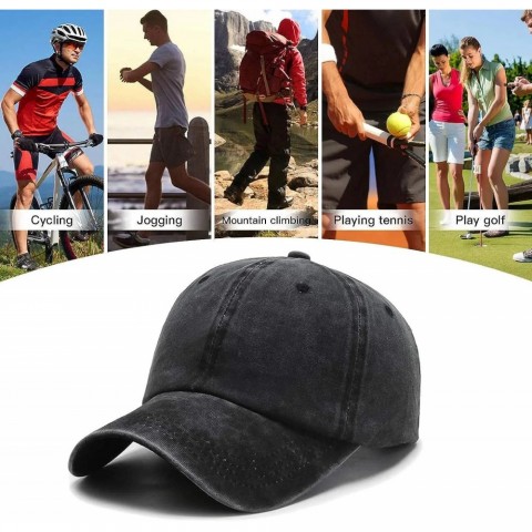 Unisex Denim Ball Cap with Adjustable Strap - Sun Protection for Adults
