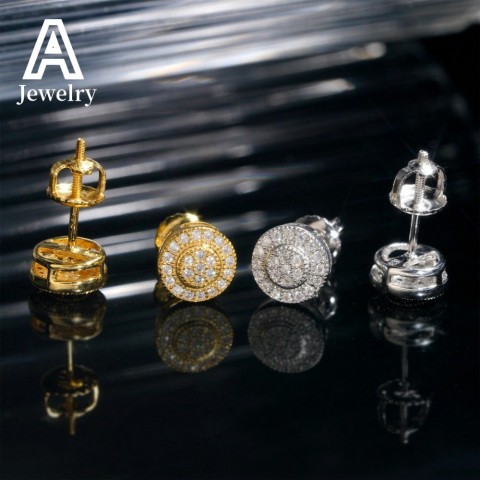 Luxury VVS Mosan Stud Earrings in S925 Sterling Silver for Women