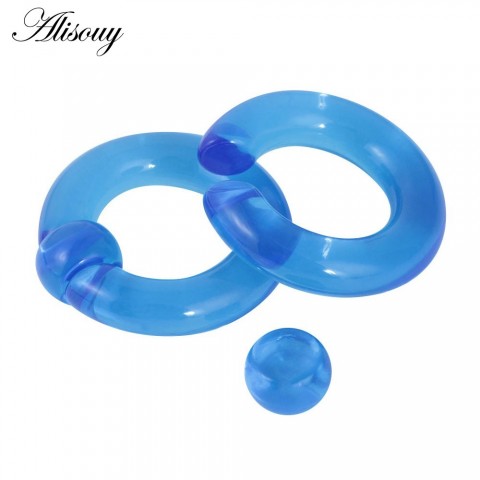 Alisouy Unisex Acrylic Tongue Ring, Gothic Punk Style, Clip-On Fake Piercing