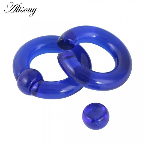 Alisouy Unisex Acrylic Tongue Ring, Gothic Punk Style, Clip-On Fake Piercing