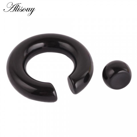 Alisouy Unisex Acrylic Tongue Ring, Gothic Punk Style, Clip-On Fake Piercing