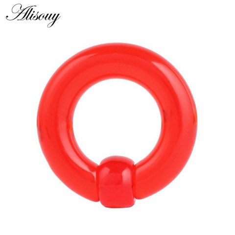 Alisouy Unisex Acrylic Tongue Ring, Gothic Punk Style, Clip-On Fake Piercing