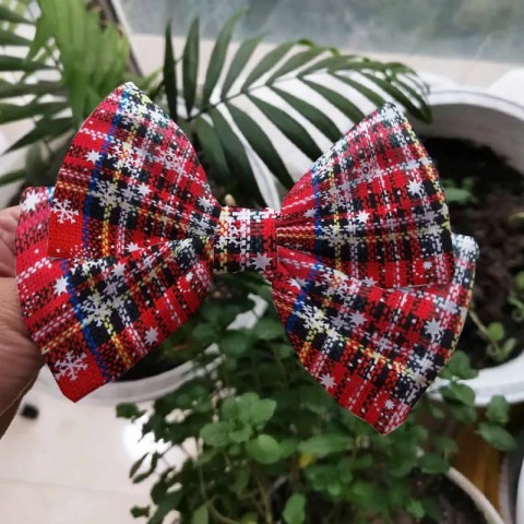 Christmas Plaid Big Bow Hair Clip Set - 30 Pieces British Style Barrettes for Girls