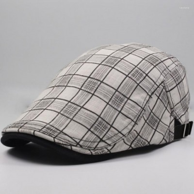 CNTANG Unisex Plaid Cotton Berets - Casual Adjustable Summer Hats