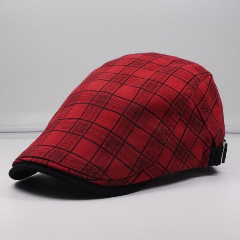 CNTANG Unisex Plaid Cotton Berets - Casual Adjustable Summer Hats