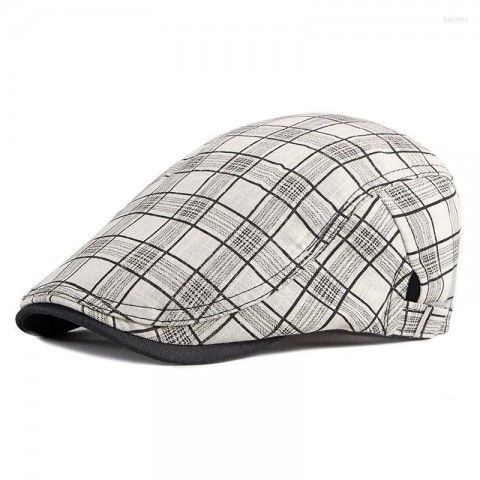 CNTANG Unisex Plaid Cotton Berets - Casual Adjustable Summer Hats