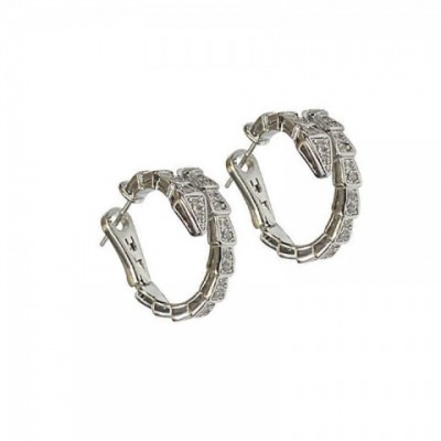 Snake Charm Stud Earrings 18K Gold Plated for Women