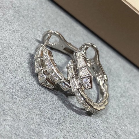 Snake Charm Stud Earrings 18K Gold Plated for Women