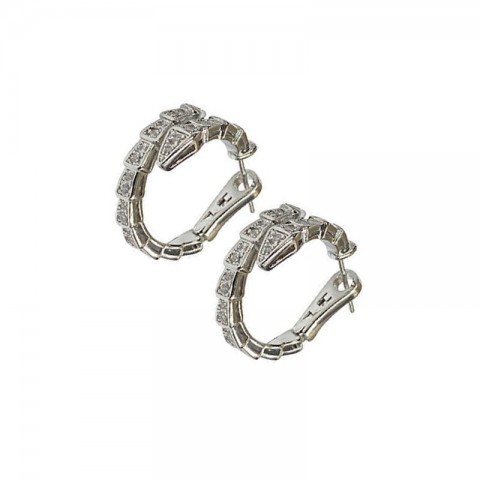 Snake Charm Stud Earrings 18K Gold Plated for Women