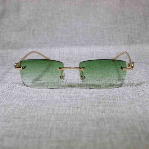 Stylish Vintage Leopard Rimless Sunglasses for Men - Clear Gradient Lenses