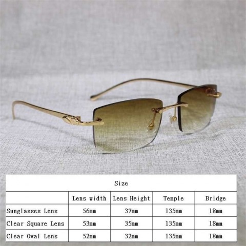 Stylish Vintage Leopard Rimless Sunglasses for Men - Clear Gradient Lenses