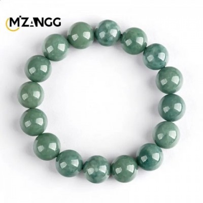 Natural A-grade Jadeite Bean Green Bracelet for Men and Women