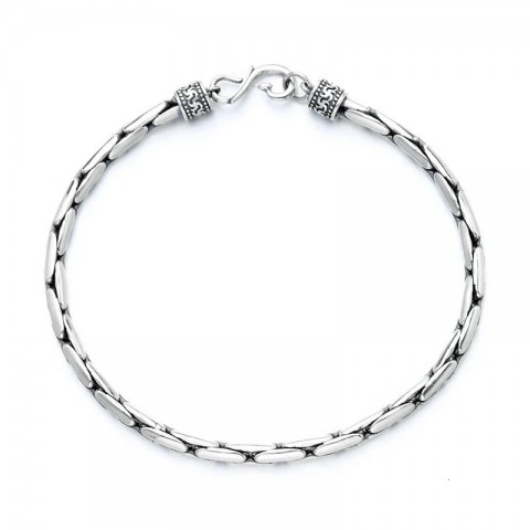 BOCAI Trend S925 Men's Pure Silver Bangle Bracelet with S-Buckle