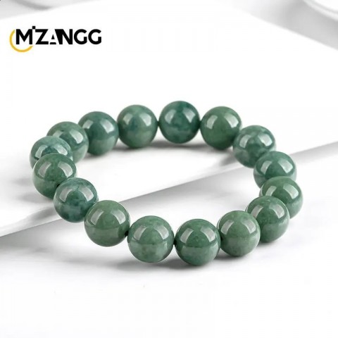Natural A-grade Jadeite Bean Green Bracelet for Men and Women