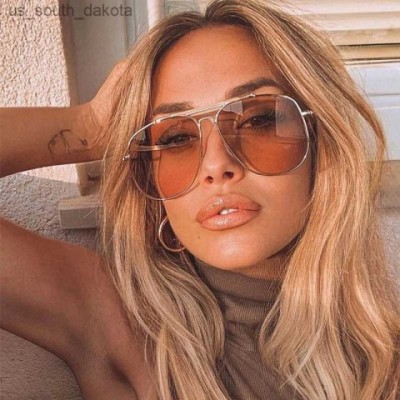 Ins Trendy Oversized Pilot Sun Glasses for Women | Lightweight Metal Frame | UV380 Protection | New 2022
