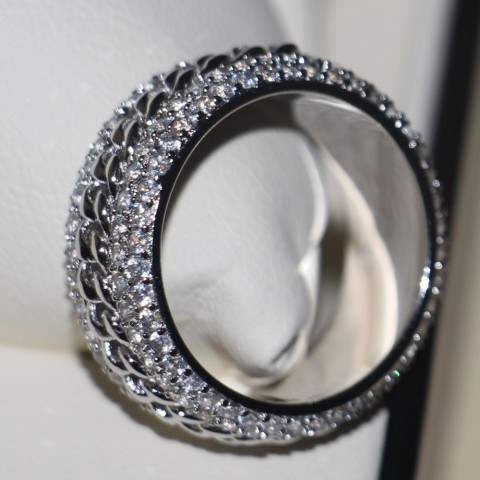 Sterg Sier Women's Rotatable Topaz & Diamond Simulated Wedding Ring Size 5-11